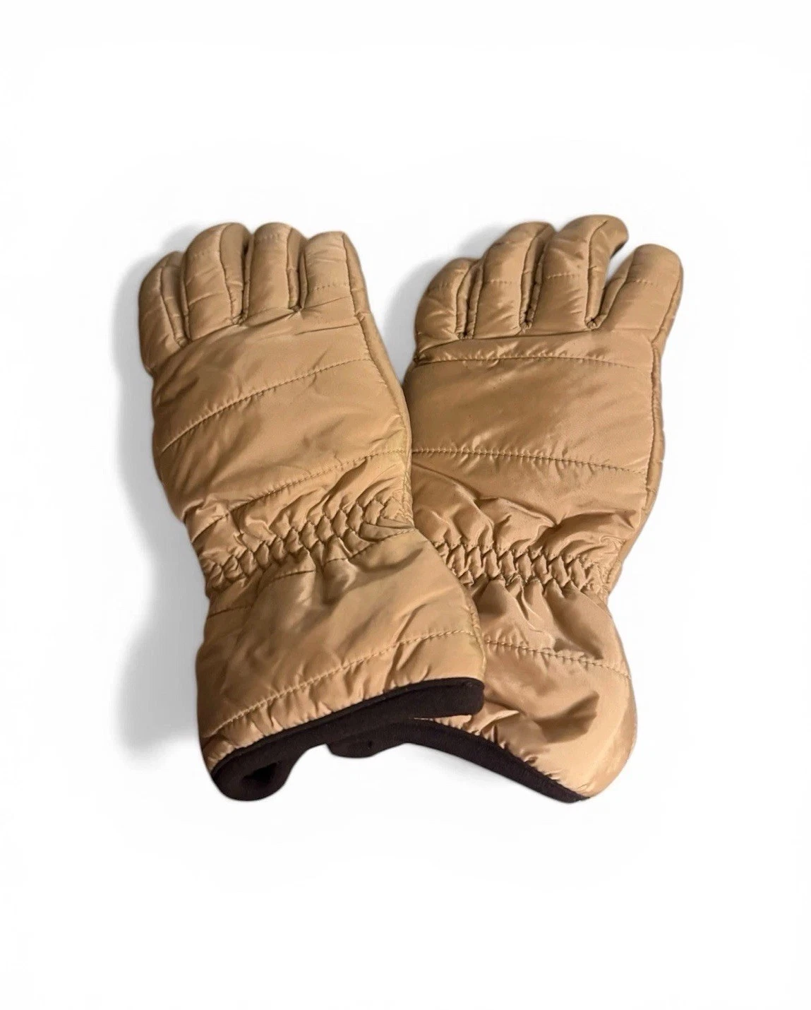 Lands End Primaloft Insulated Gloves Medium Unisex Water Resistant Tan NWT