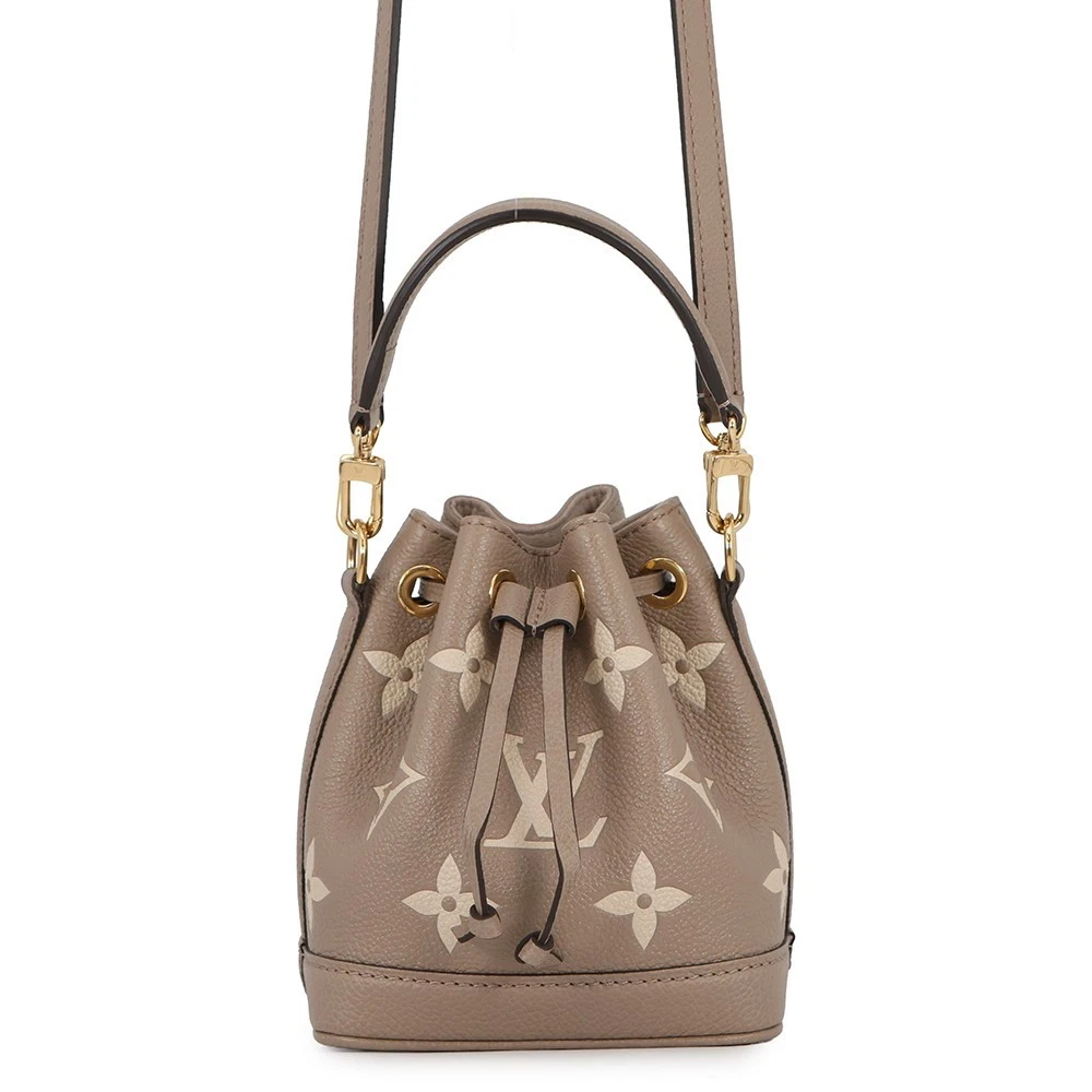Vuitton — LOUIS VUITTON Nano Noe Bicolor Monogram Empreinte Leather Tourterelle claim ...