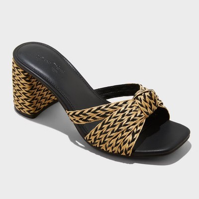 Women's Aaliyah Raffia Strappy Knot Sandal Heels - Universal