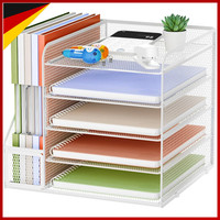 Schreibtisch Organizer 5-Tier Briefablage Mesh BüRo ZubehöR Weiß Ablage