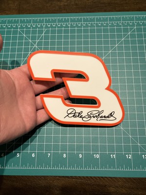 3D Printed Dale Earnhardt Sr 3 Logo Sign Display Fan Art NASCAR