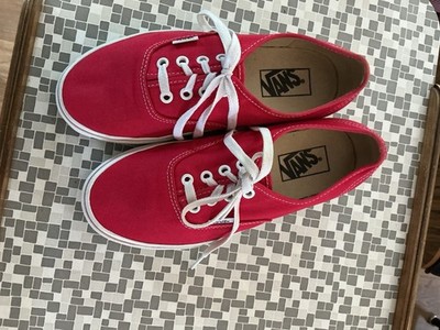 VANS Damen Authentic Sneaker Rot Canvas Low-Top Vulkanisierte Sohle EU 38