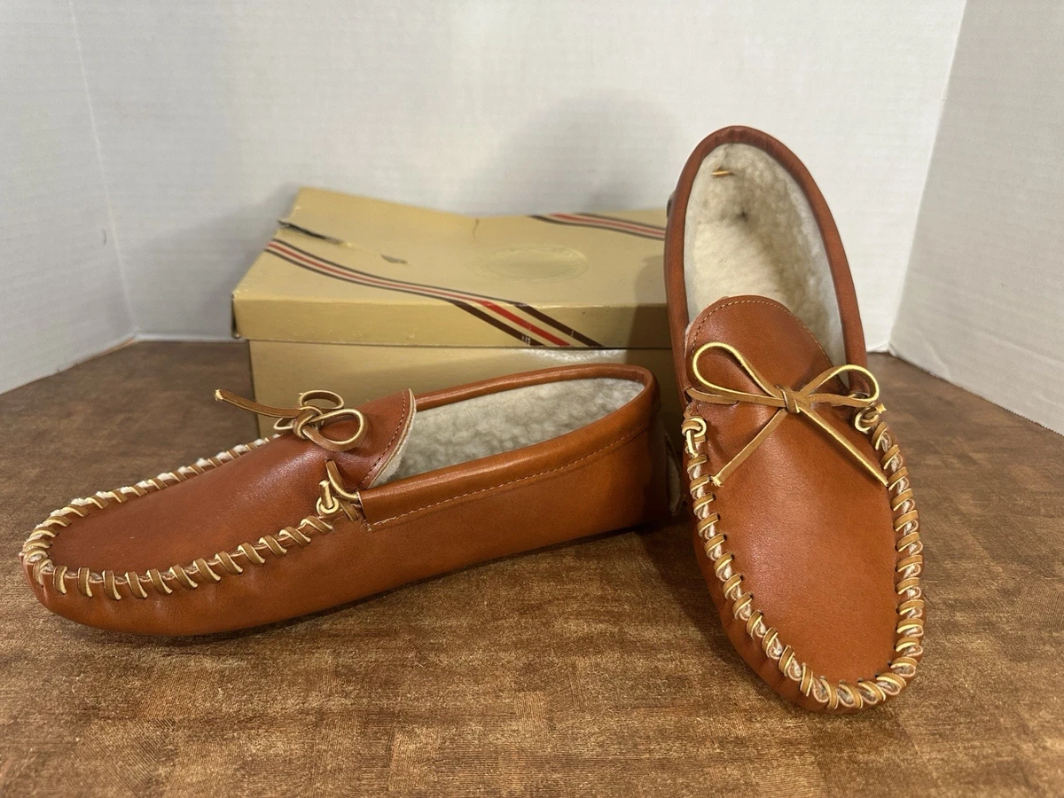 Evans Mens Travel Slippers 10 Tan Leather Vintage Packable Flats with Pouch Vintage Mens Leather Travel Slippers - Etsy main image 4