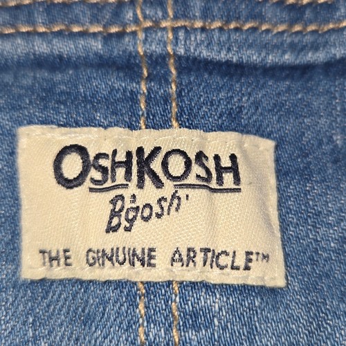 Osh Kosh Bgosh Girl Size 8 Overalls Shortalls Denim Lace Ruffle Vestbak Vacation - Picture 2 of 12