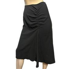 Lafayette 148 New York Women  s Size 2 Black Gathered Twisted Side Midi Skirt