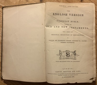 Die englische Version Polyglotte Bibel Altes & Neues Testament. S Bagster Söhne 1849.