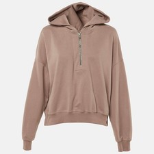 Brunello Cucinelli Mauve Pink Cotton Monili Detail Hoodie M