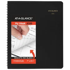 AT-A-GLANCE 2026 Weekly Appointment Book Planner, 7"x8.75", Medium, Quarter-Hour