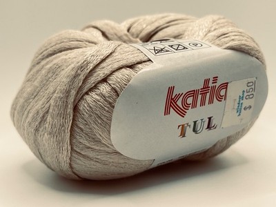 Katia Tul Yarn #57 Bone Beige - 50 gr 27 yds Mesh Net Ruffling Ribbon Scarf Yarn