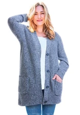 Woman Within Plus Size Button-Front Shaker Cardigan