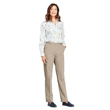 NWT LANDS' END 7 DAY ELASTIC BACK COMFORT WAIST PANTS KHAKI 8P PETITE