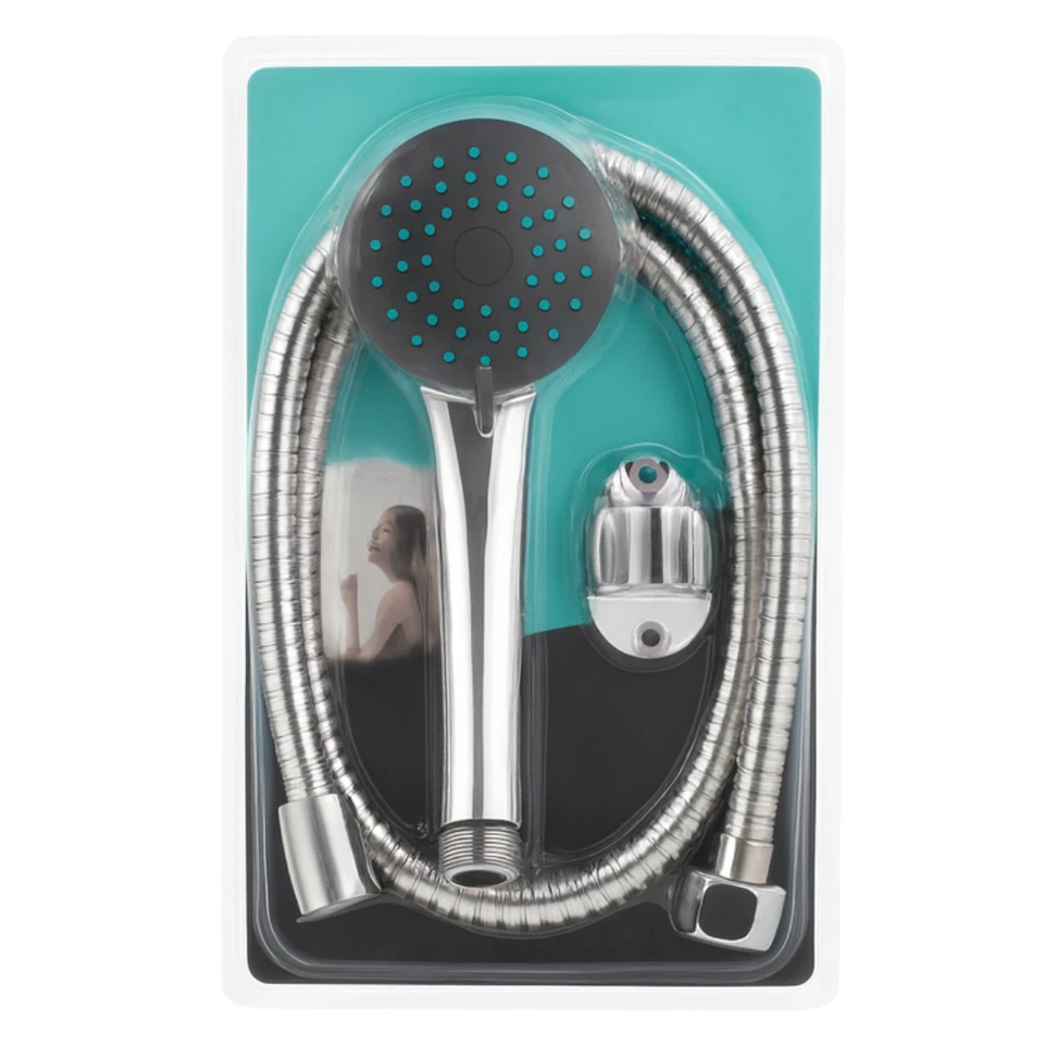 Handbrause mit 150cm Schlauch Duschkopf Duschbrause Funktionen Wasserspar Set - Bild 3 von 4