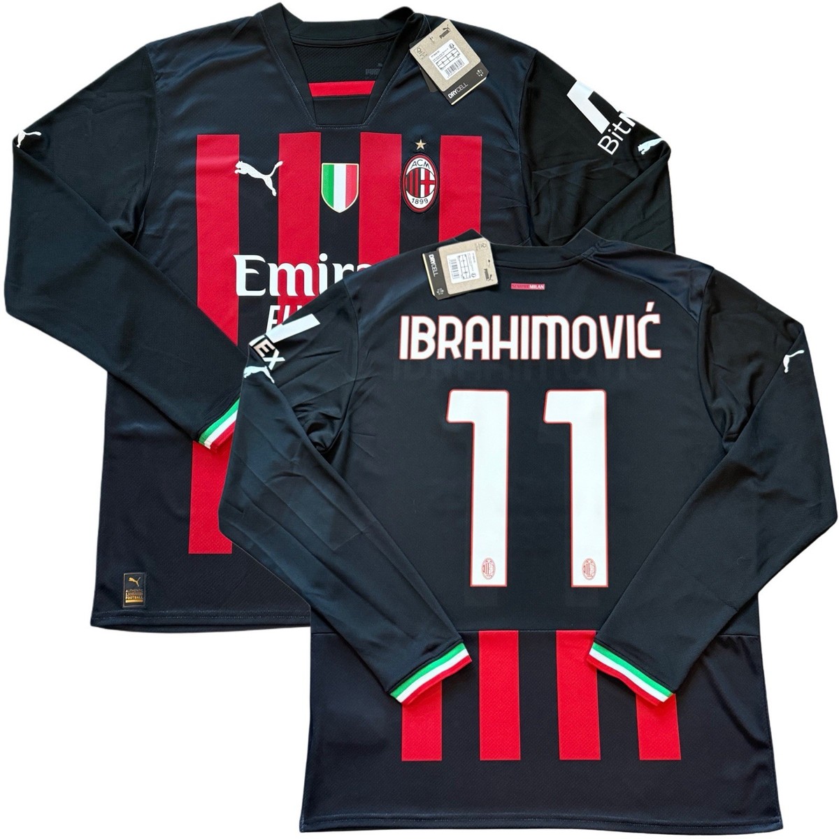 2022/23 AC Milan Home Jersey #11 Ibrahimovic Large Puma Long