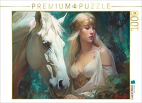 Calvendo Puzzle A Fairy Princess With Her Horse | 1000 Pieces, Finished Size 25.