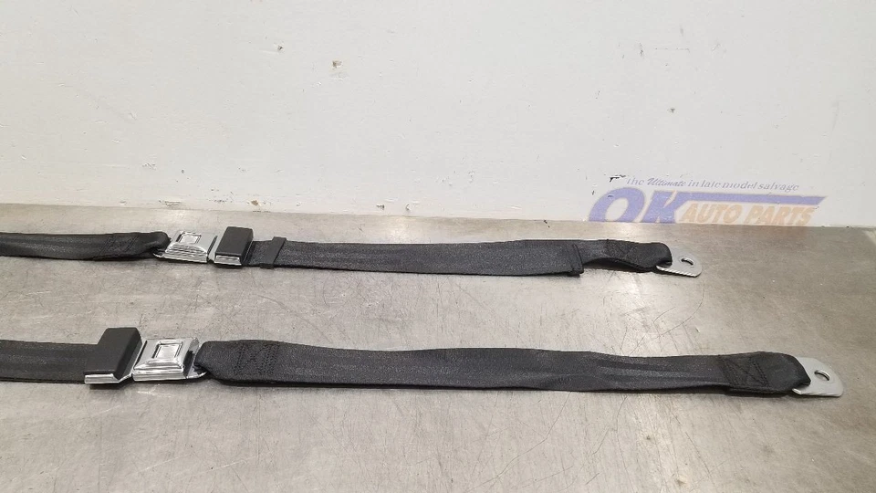 1969 BUICK GRAN SPORT GS 400 CONVERTIBLE FRONT SEAT BELT SET PAIR BLACK - Imagem 4 de 4