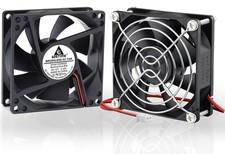 80mm Dual Ball Bearing Cooling Fan - High Speed 12V 2Pin - 2 Pack for PC Elect