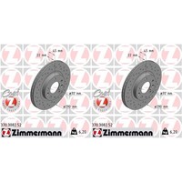 2X Zimmermann Sport Bremsscheiben 290Mm Gelocht Vorne Passend FüR Mazda MX-5