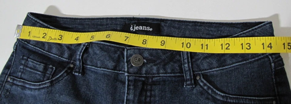d.Jeans Blue denim Skinny Jeans With black-Rhinestone-Side Stripe - Size6 - Image 4 of 4