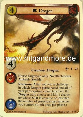 A Game of Thrones LCG - 2x Drogon  #023 - Queen of Dragons