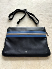 AIGNER Laptop-/Dokumententasche Leder schwarz, H29 x B40 x T3 cm (NP: 449,00 €)