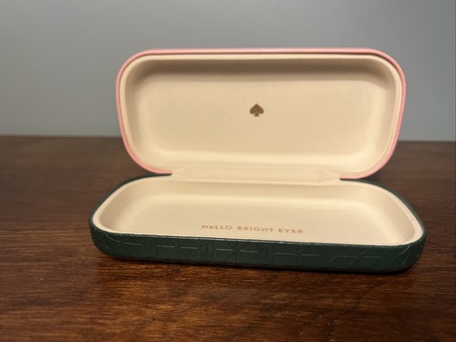 Kate Spade New York Women's Sunglass Eyeglass Case Pink Green New with Cloth - Picture 3 of 6