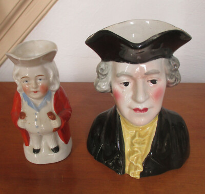 (2) Vintage Toby Jugs - Standing Jug Marked GERMANY, Bust Figurine C LTD ENGLAND