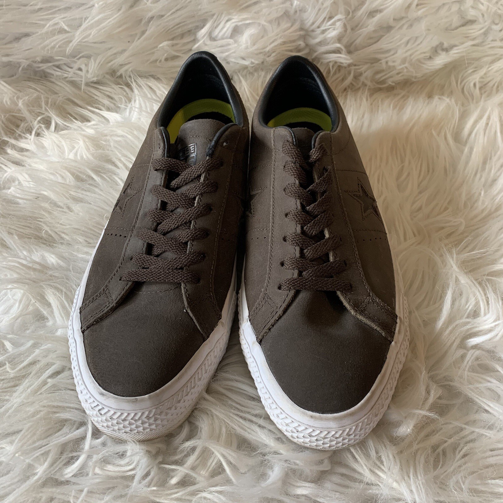 converse with lunarlon brown leather skate shoes cons… Gem