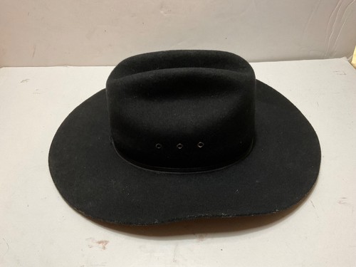 M & F Western Products Inc. 100% Wool Felt Hat Black Youth Size XL Excellent - Picture 4 of 6
