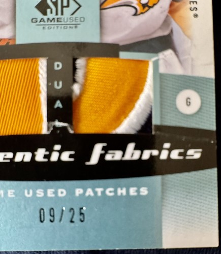 2011-12 SP Game Used Edition - Authentic Fabrics Dual #AF2-MV Ryan Miller,... - Picture 5 of 7