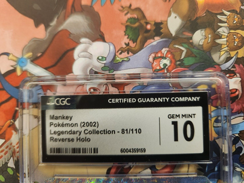 CGC 10 GEM MINT Mankey 81/110 Pokémon Legendary Reverse Holo - Picture 10 of 12