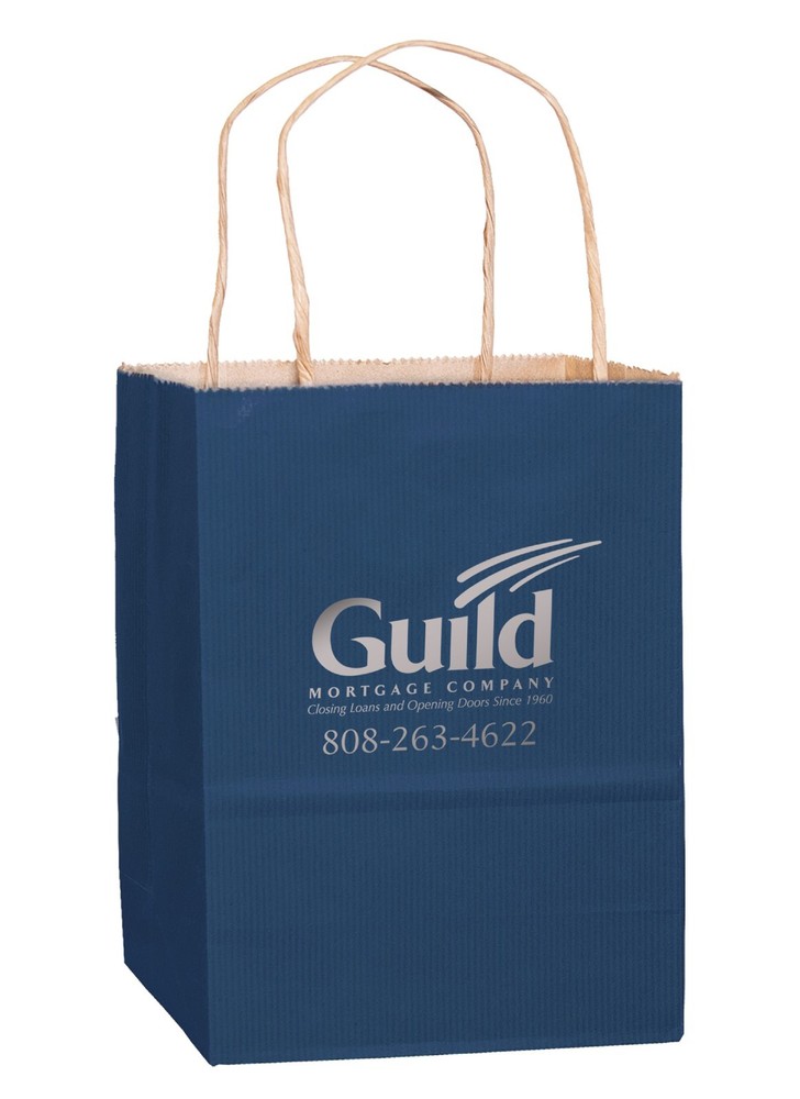 100 Matte Color Twisted Paper Handle Shopper Foil Stamp w/ Logo / Message 8