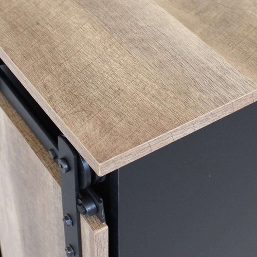DecHome Mobile Credenza con 1 Anta scorrevole Acciaio e Legno 60x40x78cm - Foto 6 di 11
