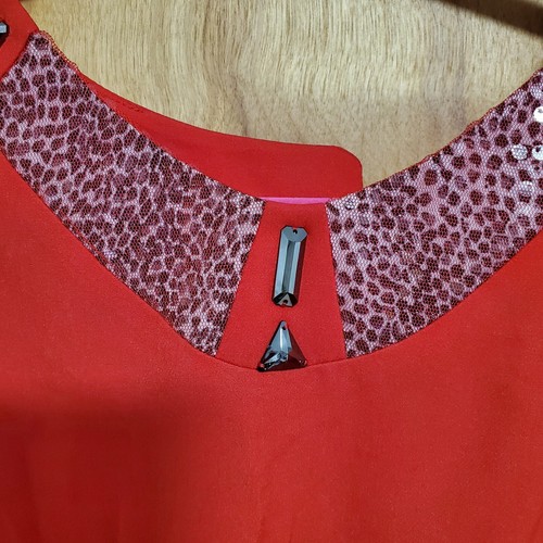 RED PLUS SIZE ELEGANT DRESS - Picture 6 of 9