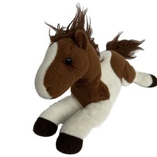 Aurora Large 14 Lying Brown Horse Super Soft Plush Beige Mane Equine Gift