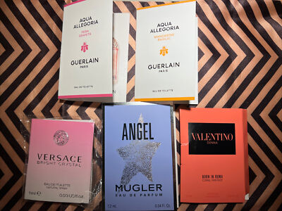 Lot of 5 NEW Women's Fragrance Samples Guerlain Versace Valentino Angel