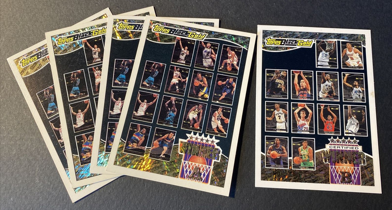 (5) 1993–94 Topps black gold certified winner A & B cards unused