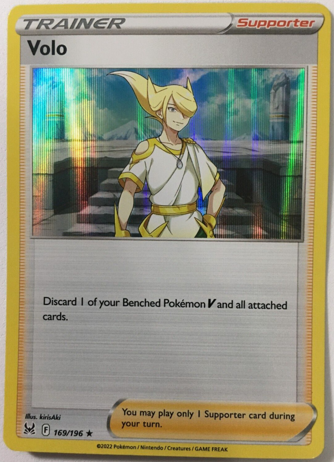 POKEMON VOLO 169/196 LOST ORIGIN RARE HOLO NEAR MINT