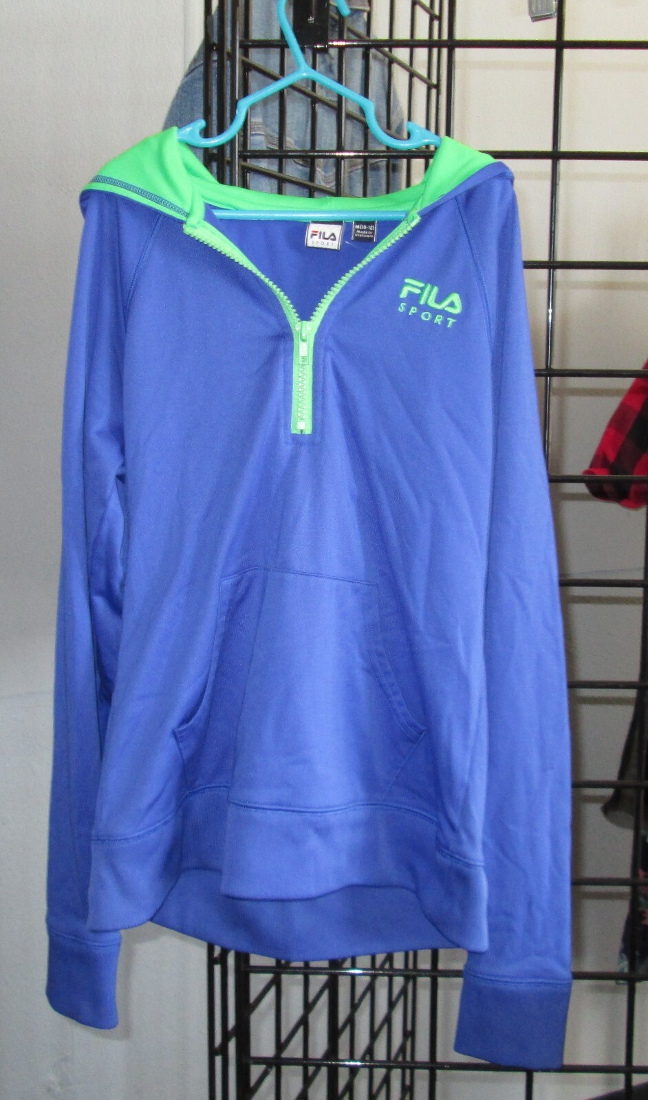 Felpa pullover Fila Sport Ragazze Quarto Cerniera Blu Verde M 10 12