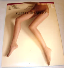 WOMENS MIST TONE BROWN FIRM CONTROL TOP STOCKINGS NYLONS PANTYHOSE SIZE M