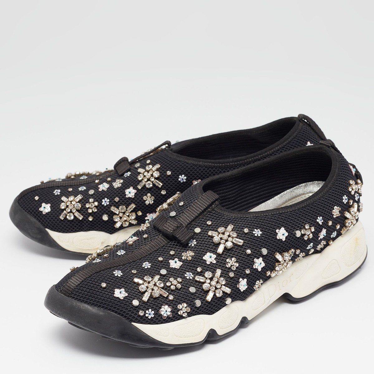 Dior Black Embellished Mesh Fusion Sneakers Size 39 | eBay Dior Black Embellished Mesh Fusion Sneakers Size 39 | eBay