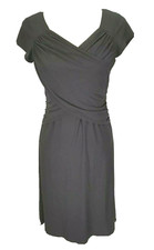 b-Slim Black Fit & Flare Mini Dress Pullover Short Sleeve Women S Stretch  146P