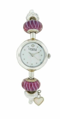 Caravelle by Bulova Women's Round White Analog Raspberry Beads Watch 43L140