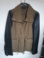 Camo & Black Leather Utility Zara Jacket