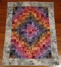 NEW  Hand Dyed Muted Colors Rainbow 40" x 52" Baby/Crib Quilt Seafoam Green