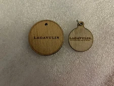 Lagavulin Single Malt Scotch Whisky Lot 2 Differnt Wood Wooden Keychain Key Ring