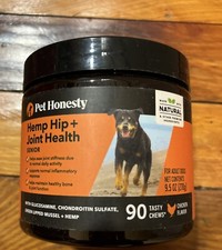 Pet Honesty Dog Hip  Joint Health Support Max Strength 90 Chews, Bacon