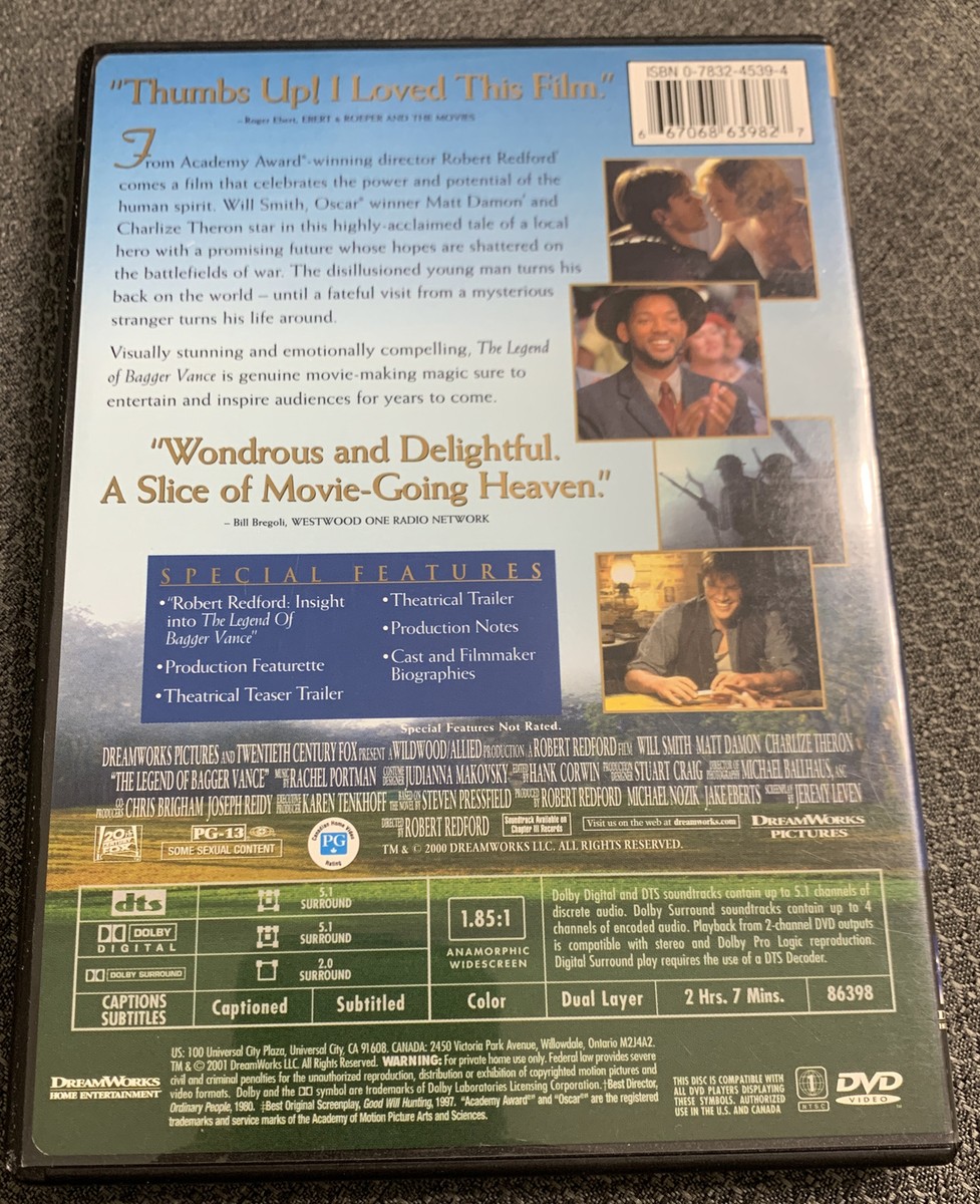 The Legend of Bagger Vance (DVD, 2001) Will Smith - Matt Damon