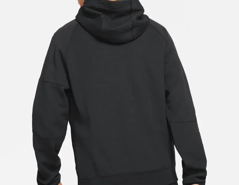 Nike Tech Fleece Hoodie Woven Triple Black Logo Zipper Hooded Rare