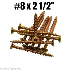 INTERCORP (822CYV) #8 X 2-1/2" Drywall/Deck Screws Yellow Zinc (5 LBS) W/ Bit!