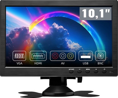 10.1'' TFT HD LCD Auto Monitor Display Bildschirm CCTV PC TV HDMI/BNC/AV/VGA/USB